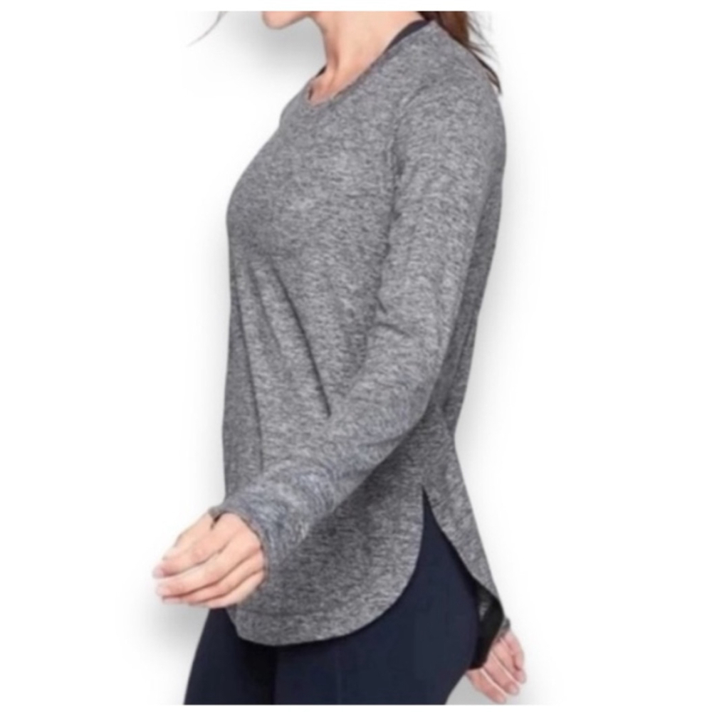 Athleta Uptempo Long Sleeve Tee XS Gray Black